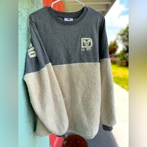DISNEY SPIRIT JERSEY Shearling Walt Disney World Crewneck Sweatshirt Gray Cream